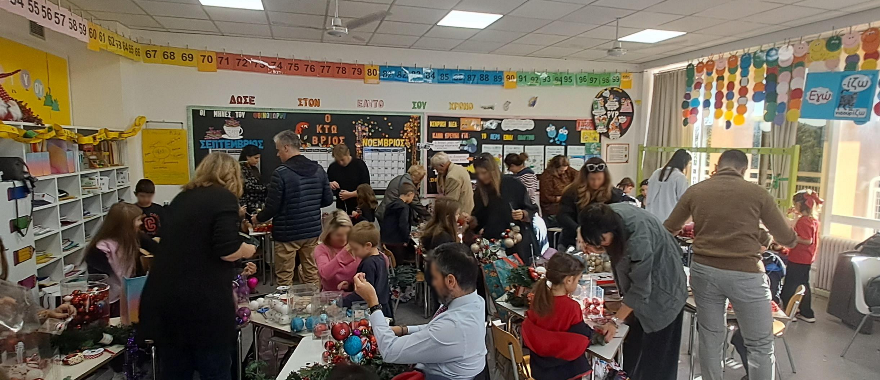 Psychico College Grade 2 students work for the Christmas Bazaar