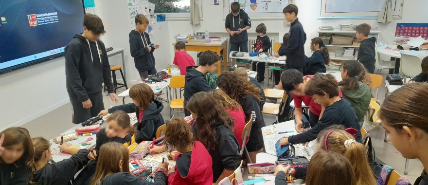 Psychico College Elementary students work for the Christmas Bazaar