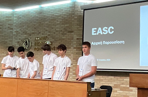Athens College Junior High School team wins award for best acronym at the Greek National Competition CanSat