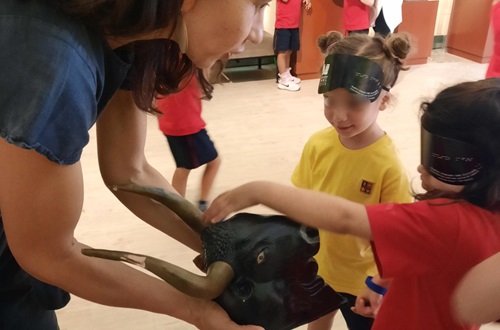 Pre-kindergarten students visit the Tactual Museum in Athens