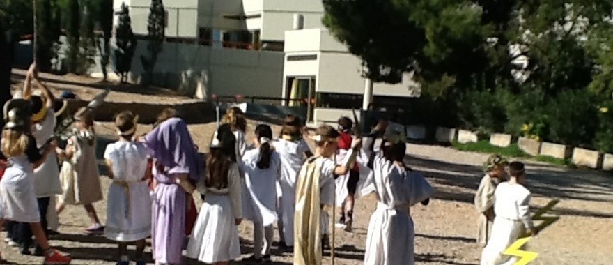 Ancient Greek Gods and Goddesses make an appearance at the Athens College Elementary School Campus